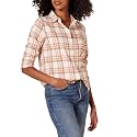 Amazon Essentials Women's Regular-Fit Long-Sleeve Lightweight Cotton Brushed Flannel Shirt