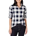 Amazon Essentials Women's Regular-Fit Long-Sleeve Lightweight Cotton Brushed Flannel Shirt