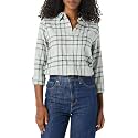 Amazon Essentials Women's Regular-Fit Long-Sleeve Lightweight Cotton Brushed Flannel Shirt
