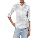 Amazon Essentials Women's Regular-Fit Long-Sleeve Lightweight Cotton Brushed Flannel Shirt
