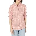 Amazon Essentials Women's Regular-Fit Long-Sleeve Lightweight Cotton Brushed Flannel Shirt