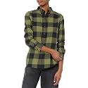 Amazon Essentials Women's Regular-Fit Long-Sleeve Lightweight Cotton Brushed Flannel Shirt
