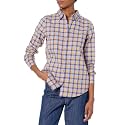 Amazon Essentials Women's Regular-Fit Long-Sleeve Lightweight Cotton Brushed Flannel Shirt