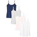 Amazon Essentials Women's Slim-Fit Camisole for Layering and Everyday Wear, Pack of 4