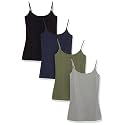 Amazon Essentials Women's Slim-Fit Camisole for Layering and Everyday Wear, Pack of 4