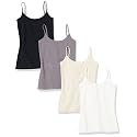 Amazon Essentials Women's Slim-Fit Camisole for Layering and Everyday Wear, Pack of 4