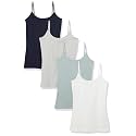 Amazon Essentials Women's Slim-Fit Camisole for Layering and Everyday Wear, Pack of 4