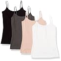 Amazon Essentials Women's Slim-Fit Camisole for Layering and Everyday Wear, Pack of 4