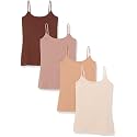 Amazon Essentials Women's Slim-Fit Camisole for Layering and Everyday Wear, Pack of 4