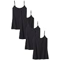 Amazon Essentials Women's Slim-Fit Camisole for Layering and Everyday Wear, Pack of 4