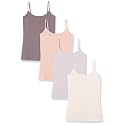 Amazon Essentials Women's Slim-Fit Camisole for Layering and Everyday Wear, Pack of 4