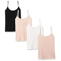 Amazon Essentials Women's Slim-Fit Camisole for Layering and Everyday Wear, Pack of 4