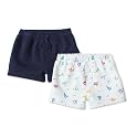 Amazon Essentials x Sofia Grainge Toddler and Baby Boys' Elasticated Pull On Knit Shorts, Cotton Blend, Breathable, Pack of 2