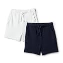 Amazon Essentials x Sofia Grainge Toddler and Baby Boys' Elasticated Pull On Knit Shorts, Cotton Blend, Breathable, Pack of 2