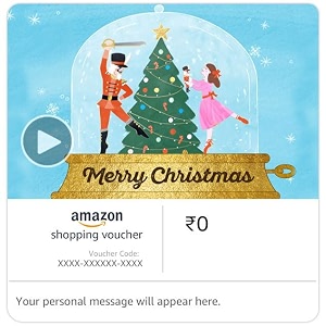 amazon shopping voucher - merry christmas -nutcracker music box animated