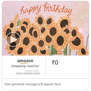 amazon shopping voucher - happy birthday - sunflower animated