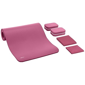 amazonbasics 13 mm thick yoga mat - 6 piece set pink