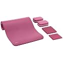 AmazonBasics 13 mm Thick Yoga Mat - 6 Piece Set, Pink