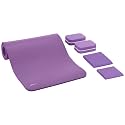 AmazonBasics 13 mm Thick Yoga Mat 6 Piece Set, Purple