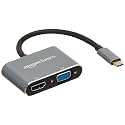 amazon basics 4-in-1 USB Type C Adapter to Project Screen of Your USB Type-C Enabled Device on a Large Screen of Any HDMI Monitor Like TV, Projector (Grey)