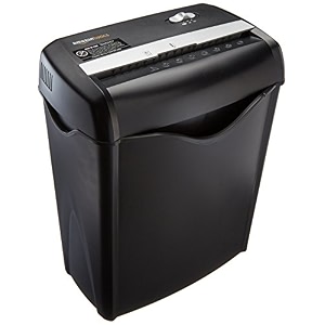 amazonbasics 6-sheet cross cut paper and credit card shredder with 155 liter waste basket capacity