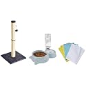 AmazonBasics Cat Tree Furniture - XL, 2 in 1 Pet Feeder and Water Dispenser with SS Bowl and Microfiber Cleaning Cloths (Pack of 6, Multicolor)