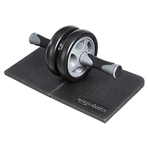 amazonbasics dual wheel ab abdominal exercise roller with knee pad