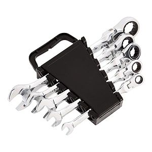 amazon basics flexible ratcheting wrench set - metric 5-piece  flex