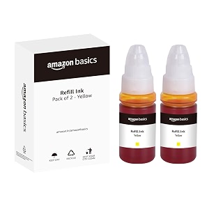 amazon basics gi 790 dual pack refill ink for canon pixma g1000 g1010 g1100 g2000 g2002 g2010 g2012 g2100 g3000 g3010 g3012 g3100 g4000 g4010 yellow - 70ml