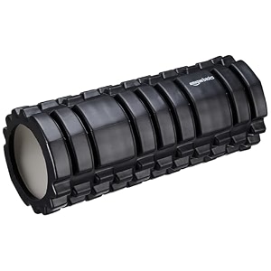 amazon basics foam roller for deep tissue massage black  high-density compact muscle recovery tool for gym yoga and physical therapy 1 count