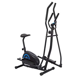 amazonbasics magnetic elliptical cross trainer with 8 resistance levels and moving handles 4 kg flywheel max weight 100 kg