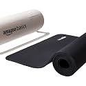 AmazonBasics Yoga Mat | 6 MM Thick Mat | Bag Included | Grippy Surface | Anti Slip Exercise Mat | TPE and EVA Material | Yoga Mat for Men &amp; Women | Exercise Mat for Gym or Home (Black)