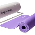 AmazonBasics Yoga Mat | 6 MM Thick Mat | Bag Included | Grippy Surface | Anti Slip Exercise Mat | TPE and EVA Material | Yoga Mat for Men &amp; Women | Exercise Mat for Gym or Home (Purple)