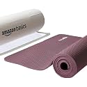 AmazonBasics Yoga Mat | 6 MM Thick Mat | Bag Included | Grippy Surface | Anti Slip Exercise Mat | TPE and EVA Material | Yoga Mat for Men & Women | Exercise Mat for Gym or Home (Wine)