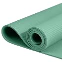 AmazonBasics Yoga Mat | 6 MM Thick Mat | Bag Included | Grippy Surface | Anti Slip Exercise Mat | TPE and EVA Material | Yoga Mat for Men &amp; Women | Exercise Mat for Gym or Home (Green)