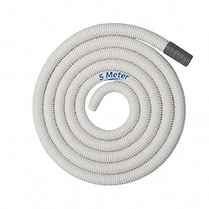 5 meter multipurpose washer hoses pipe  drain pipe  extension pipe for ac outlet drain water - semi washing machine pipe pack of 1 white