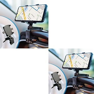2 pack dashboard car phone mount multifunctional car mobile holder 360-degree rotating car dashboard mobile holder with adjustable spring clip phone stand for car 4 to 65 inch smartphones
