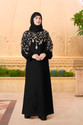 Ambaji Fashions Crepe Solid Burqa With Hijab (Black)