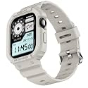 amBand Rugged Case with Band for Apple Watch Series 11 10 42mm, Shockproof &amp; Protective Sport Bumper Cover, Lightweight &amp; Comfortable Strap for Men &amp; Women, Sand White