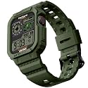 amBand Compatible for Apple Watch Band 41mm 40mm 38mm with Bumper Case, Rugged Men Women Bands for iWatch SE 3 SE2nd SE Series 9 8 7 6 5 4 3 2 1, Sport Military Protective Cases Drop-Proof, Green