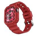 amBand Compatible for Apple Watch Band 41mm 40mm 38mm with Bumper Case, Rugged Men Women Bands for iWatch SE 3 SE2nd SE Series 9 8 7 6 5 4 3 2 1, Sport Military Protective Cases Drop-Proof, Red