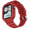 amBand Rugged Case with Band for Apple Watch Series 11 10 46mm, Shockproof &amp; Protective Sport Bumper Cover, Lightweight &amp; Comfortable Strap for Men &amp; Women, Red