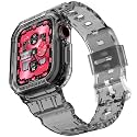 amBand Compatible for Apple Watch Band 41mm 40mm 38mm with Bumper Case, Rugged Men Women Bands for iWatch SE 3 SE2nd SE Series 9 8 7 6 5 4 3, Sport Military Protective Cases Drop-Proof, Crystal Black