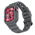 amBand Compatible for Apple Watch Band 41mm 40mm 38mm with Bumper Case, Rugged Men Women Bands for iWatch SE 3 SE2nd SE Series 9 8 7 6 5 4 3 2 1, Sport Military Protective Cases Drop-Proof, Gray