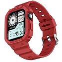 amBand Rugged Case with Band for Apple Watch Series 11 10 42mm, Shockproof &amp; Protective Sport Bumper Cover, Lightweight &amp; Comfortable Strap for Men &amp; Women, Red