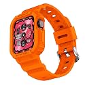 amBand Compatible for Apple Watch Band 41mm 40mm 38mm with Bumper Case, Rugged Men Women Bands for iWatch SE 3 SE2nd SE Series 9 8 7 6 5 4 3 2 1, Sport Military Protective Cases Drop-Proof, Orange