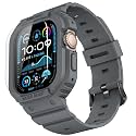 amBand Rugged Band &amp; Case Compatible with Apple Watch Ultra 4/3/2/1 49mm, Military Protective Bumper Cover &amp; Soft Strap, with Screen Protector Kit, Compatible with iWatch Ultra, Gray – for Men Women