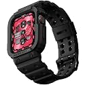 amBand Compatible with Apple Watch Series 9/8/7/SE (3/2/1)/6/5/4/3 Band for Men 45mm 44mm 42mm Case, Rugged Sport Strap for iWatch 45/44 mm Military Protective Cover Bumper Drop-Proof, Matte Black