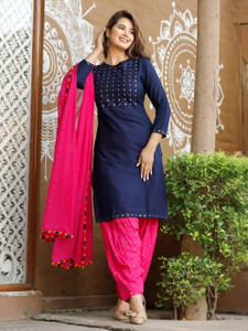 ambecreation women viscose rayon kurta patiala dupatta set