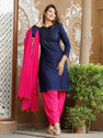 AMBECREATION Women Viscose Rayon Kurta Patiala Dupatta Set